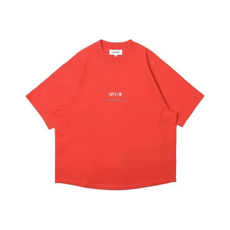 UPXIW T Shirts Men Orange Red-0
