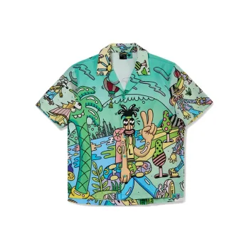 Steven Harrington X LINING Skateboard Shirts Unisex Green