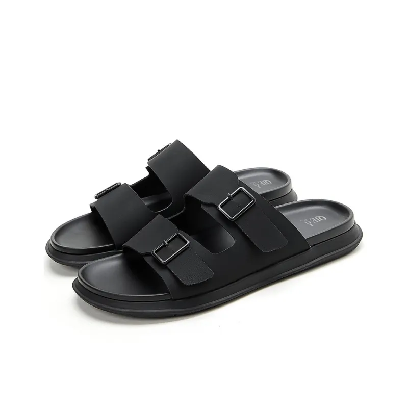 QIE Abrasion Resistant Slide Slippers Men's Black-5