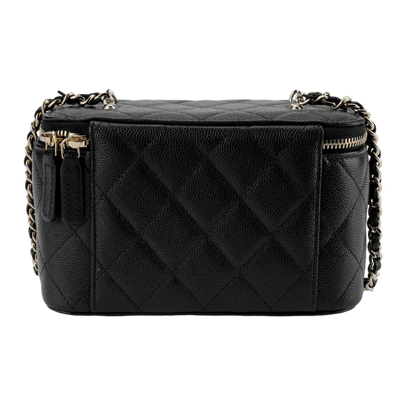 CHANEL Cow Leather Crossbody Bag Women's Black-2