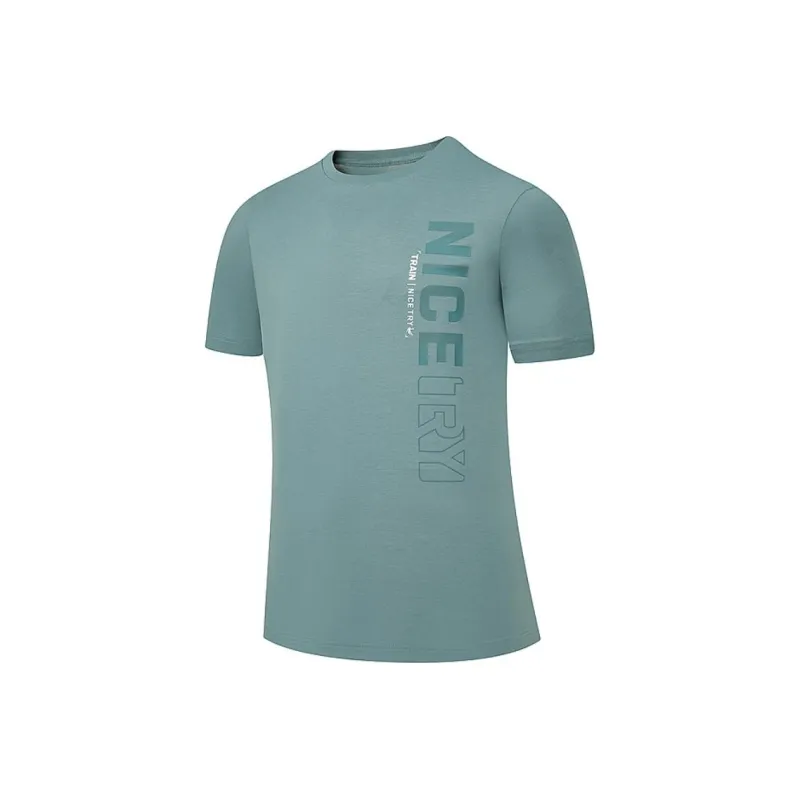 QIAODAN T Shirt Men's Oil Gray Blue-0