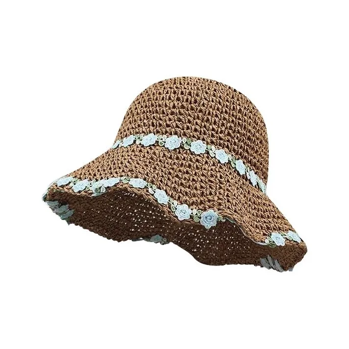DZP Straw Woven Sun Protection Hats Unisex-0