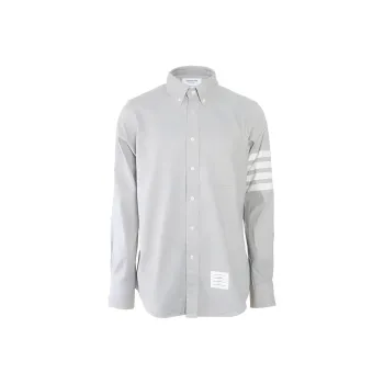 THOM BROWNE Flannel 4 Bar Straight Fit Shirt