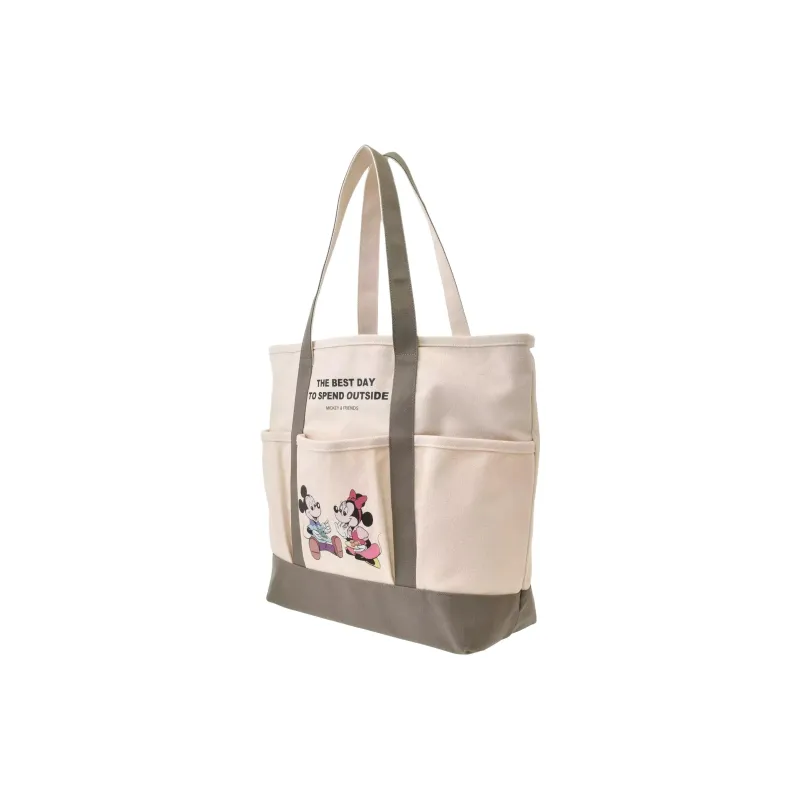 Disney Cotton Tote Bag, Shopping Bag, Shoulder Bag Women's Beige & Green-1