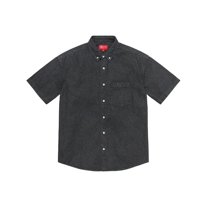 Supreme Embossed Denim S/S Shirt-0