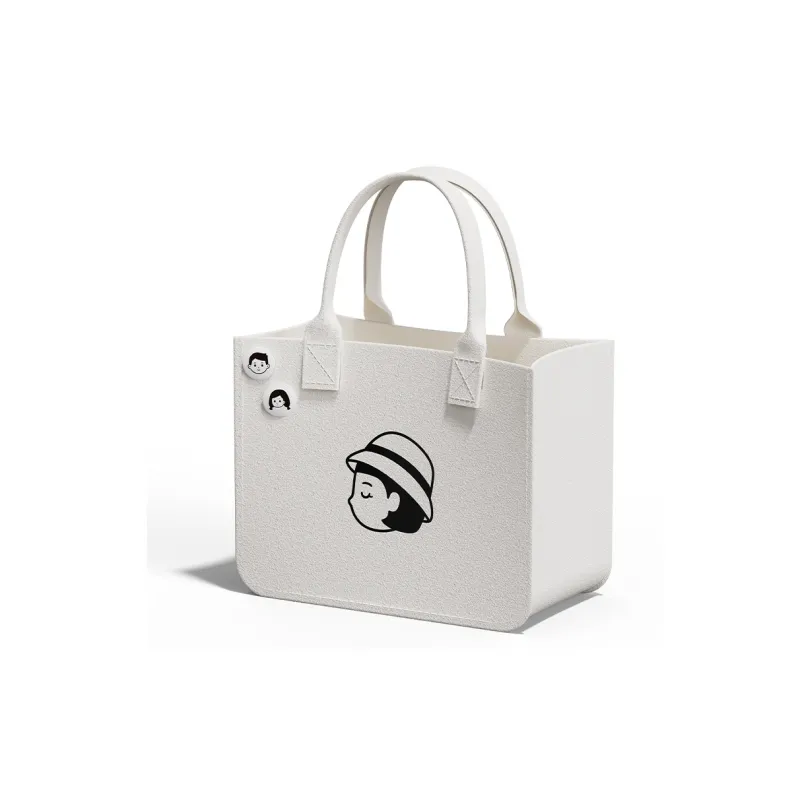Zowoki Felt Handbag Regular Unisex White-1