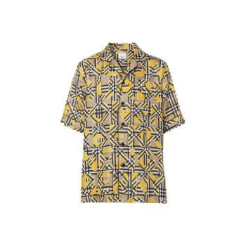 Burberry Shirt Men's Bright Ochre Stone Color