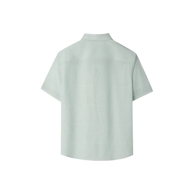 HLA Shirt Men's Light Green Pattern 76-1