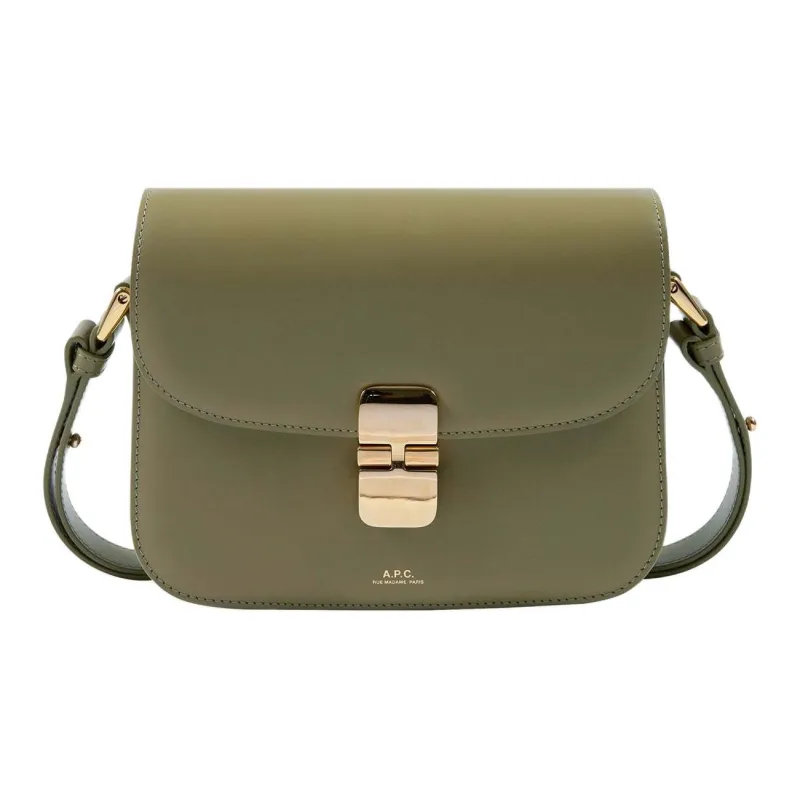 A.P.C Grace Cow Leather Shoulder Bag Trumpets Women's Clay Green-0