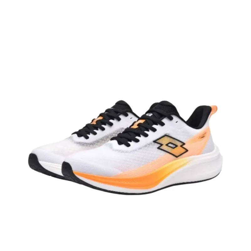 LOTTO Anti Slip Wear Resistant Low Top Running Shoes Unisex White Orange-1