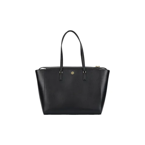 TORY BURCH Robinson Leather Tote Bag, Shopping Bag, Shoulder Bag, Handbag Women's Black