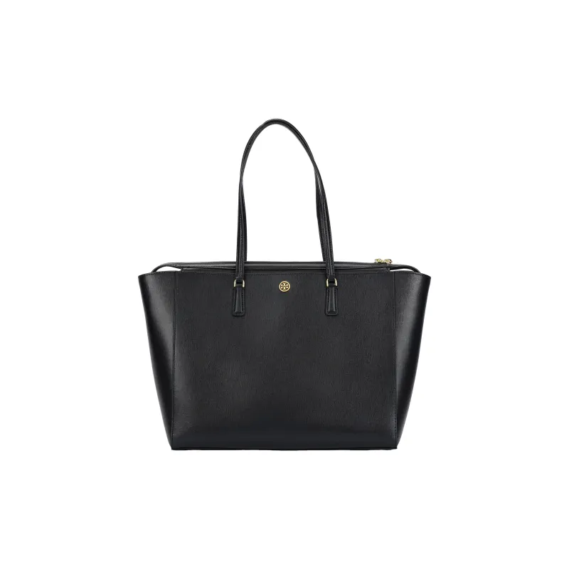 TORY BURCH Robinson Leather Tote Bag, Shopping Bag, Shoulder Bag, Handbag Women's Black-0