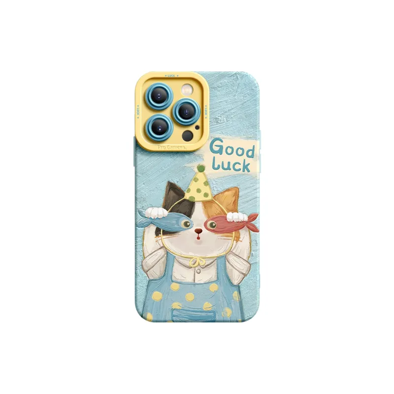 I Create My Art Silicone Material Touch The Fish Cat Phone Cases Compatibility IPhone16/15/14/13/12/11-0