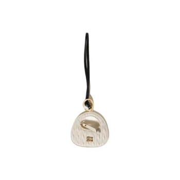 MIU MIU Wander Collection Matelassé Sheepskin Bag Charm Bag Merch Women's White