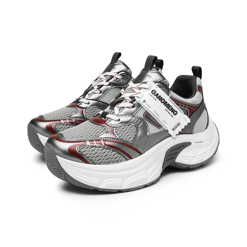 Hong Kong Meng Slip Resistant, Breathable, Height Increasing Low Top Chunky Sneakers Men's-9