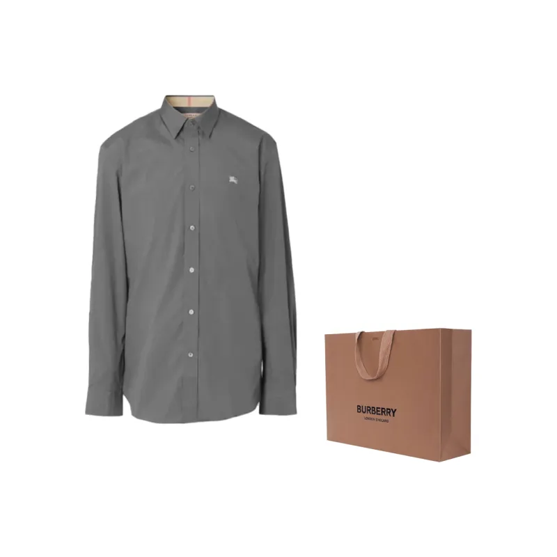 Burberry Shirts Men Gray-1