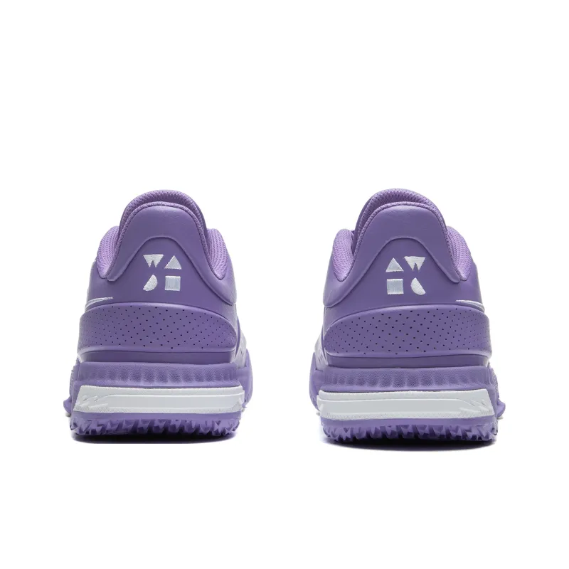 LiNing Abrasion Resistant Slip Resistant Low Top Basketball Shoes Men's Purple-5