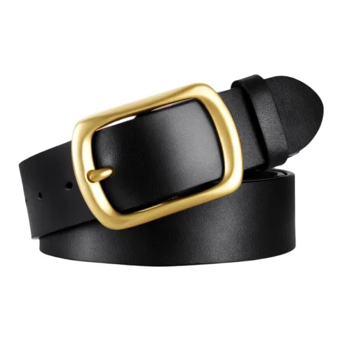 Warrior Bovine Split Transfer Leather Belts Men's Black Width  3.8CM