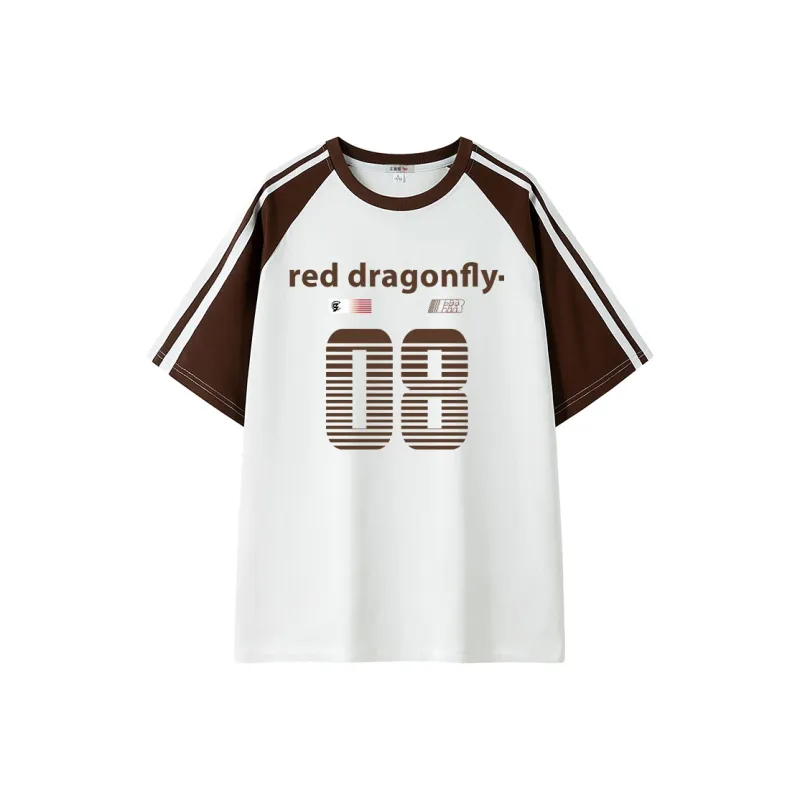RED DRAGONFLY T Shirt Unisex Black & White-8