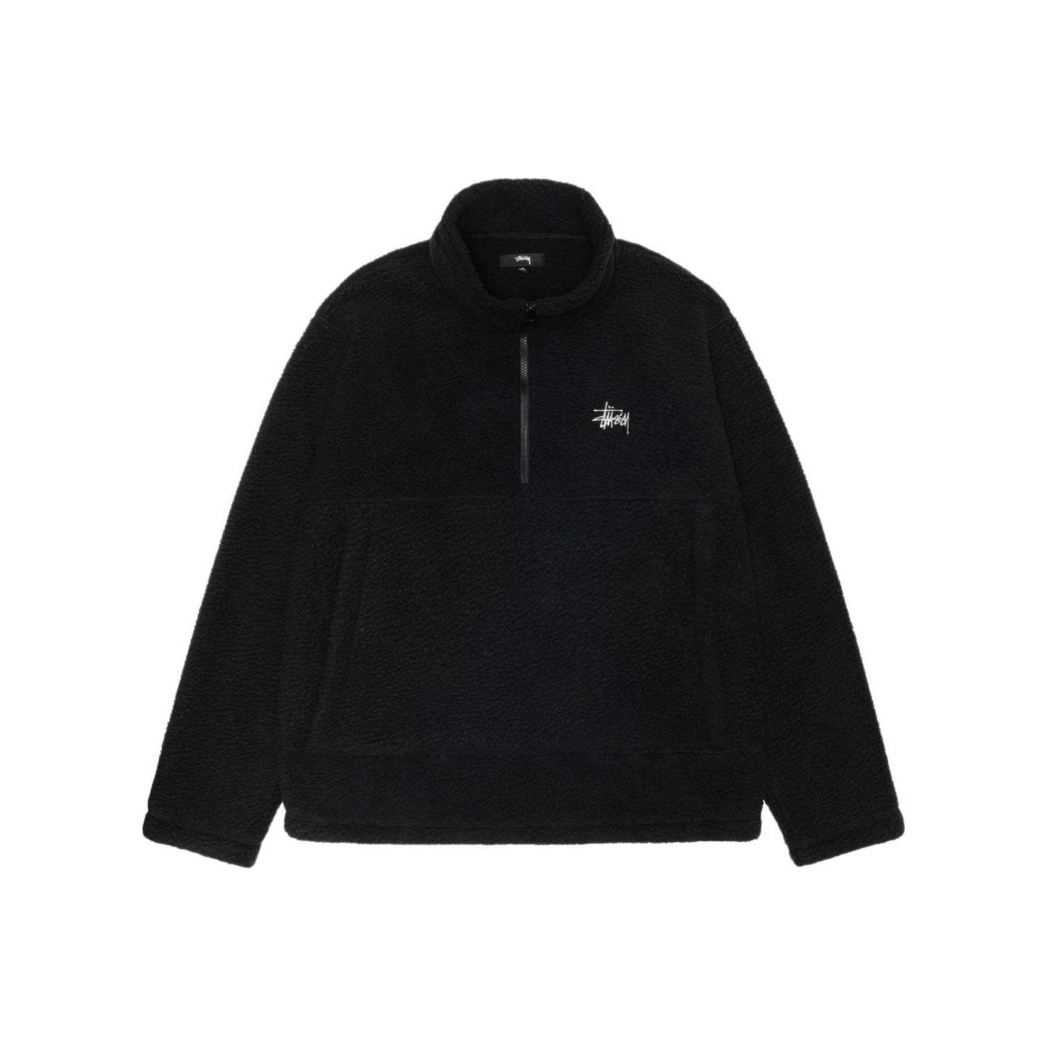 Stussy Half Zip Mock Polar Fleece Hoodie Black XXL - POIZON