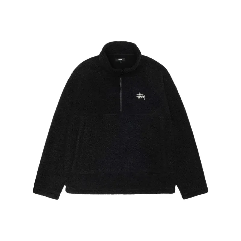Stussy Half Zip Mock Polar Fleece Hoodie-0