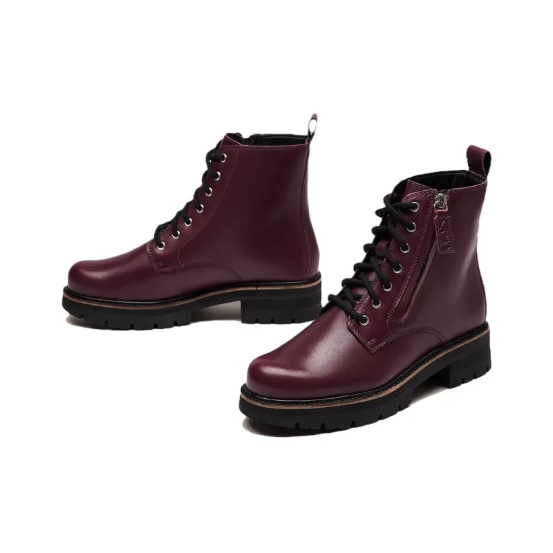 Clarks Short Martin Boot Women's Burgundy-2
