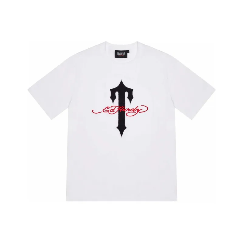 Ed Hardy x Trapstar Trapstar Collaboration FW24 T Shirt Men's White-0