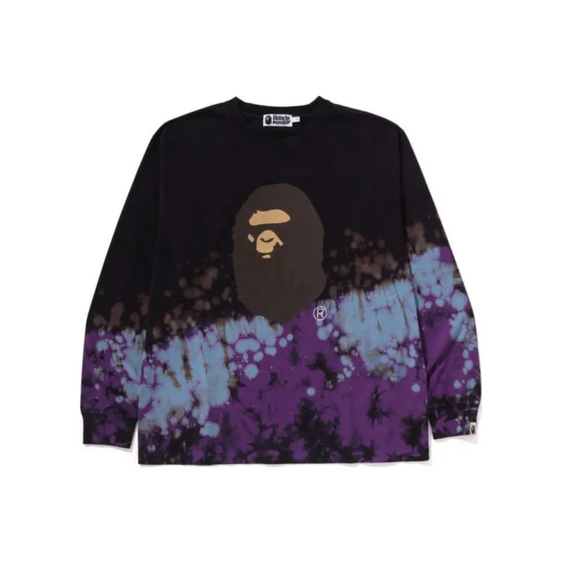 Bape Tie Dye Ape Head Relaxed Fit L/S Tee-0