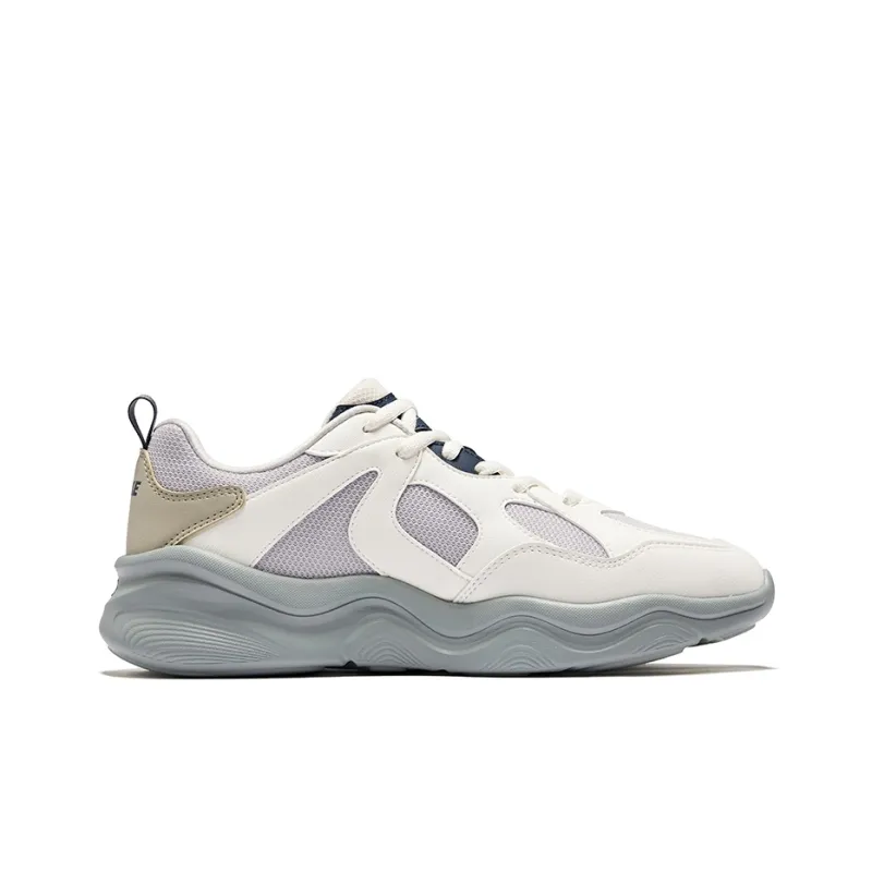 Erke Abrasion Resistant Breathable Low Top Casual Shoes Men's Mist Gray Microcrystal White-1
