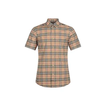 Burberry S/S Small Scale Check Stretch Cotton Shirt