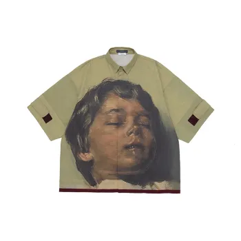 UNVESNO Shirts Unisex Olive Green