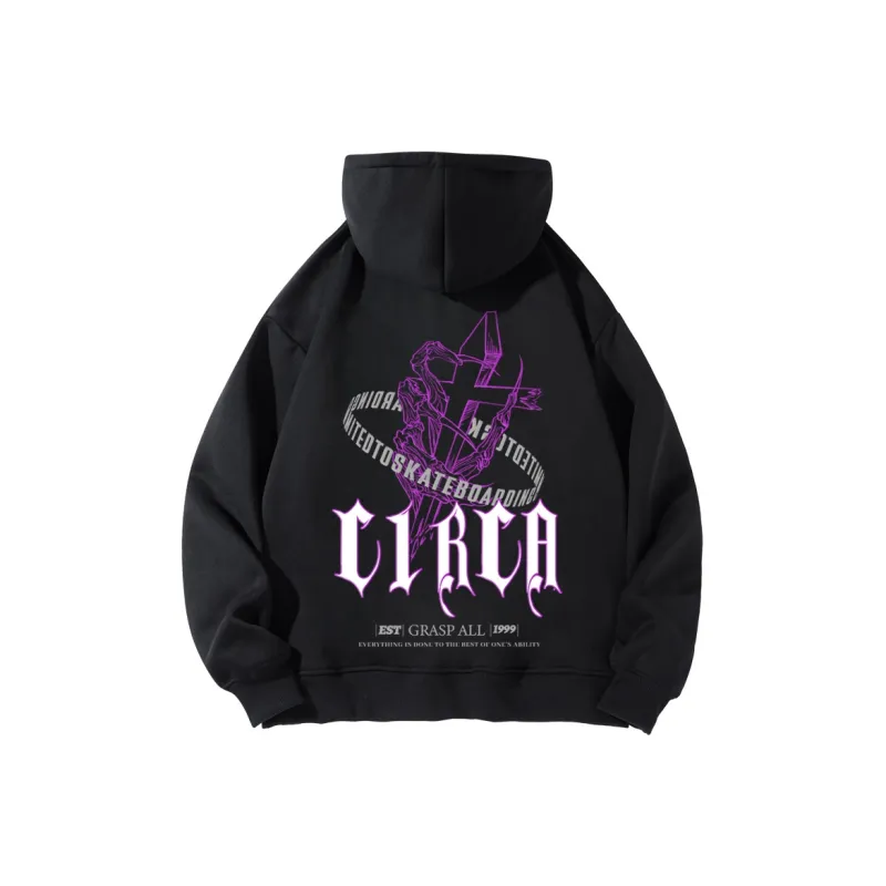 C1RCA American Luxury Streetwear Vintage Cross Letter Logo Print Sweatshirt Unisex-0