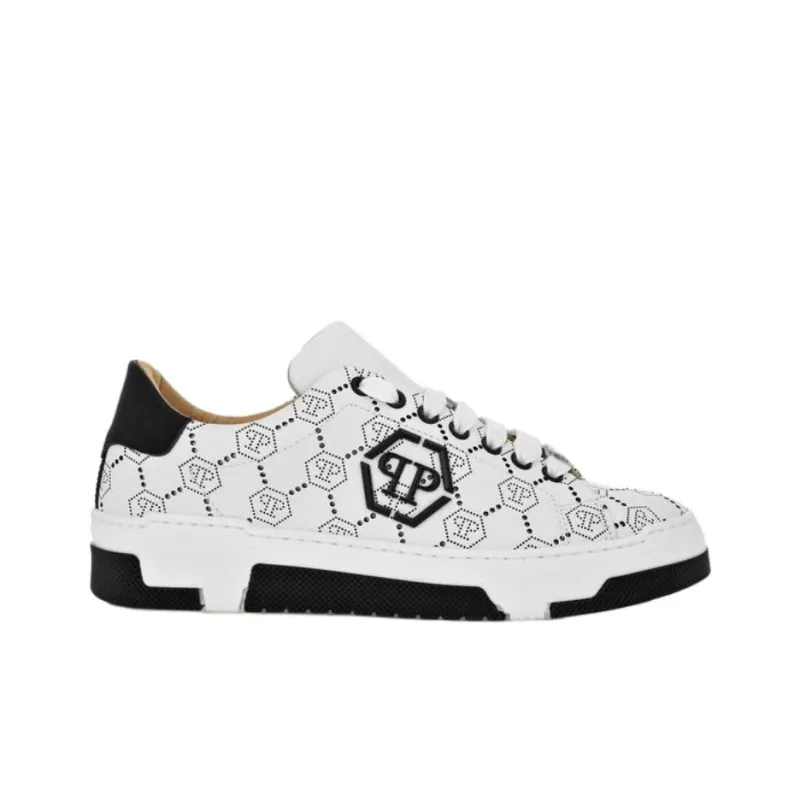 PHILIPP PLEIN Slip Resistant Low Top Skateboard Shoes Unisex White-1
