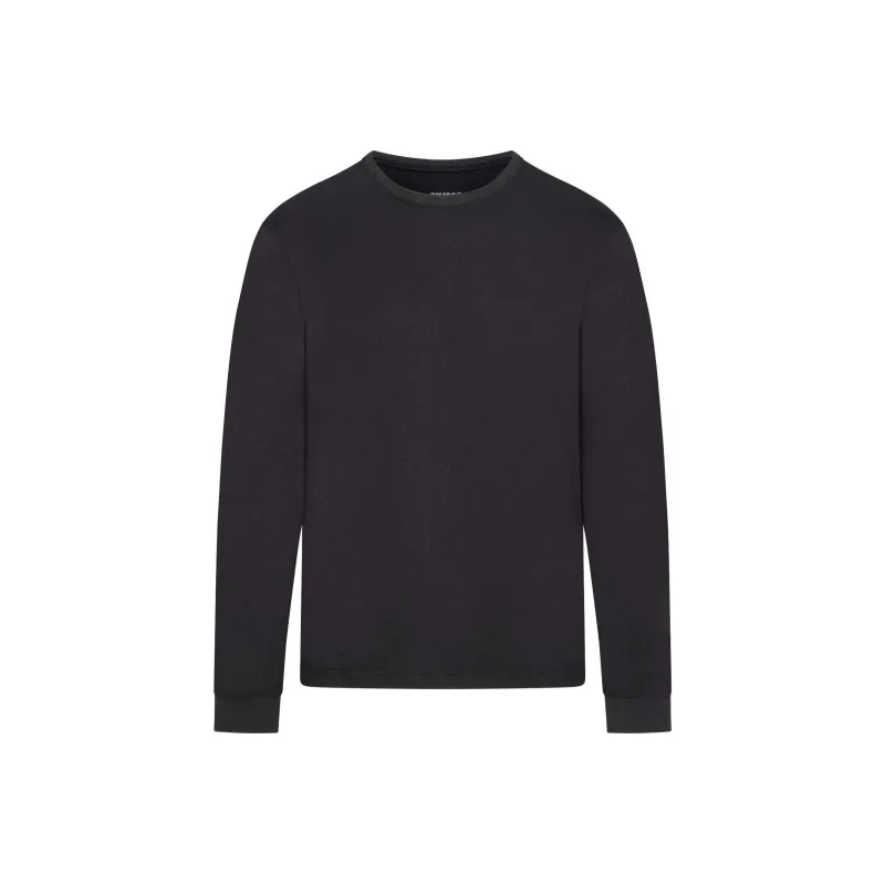 SKIMS COTTON MENS CLASSIC LONG SLEEVE T SHIRT T Shirt Men's Onyx/Agate-0