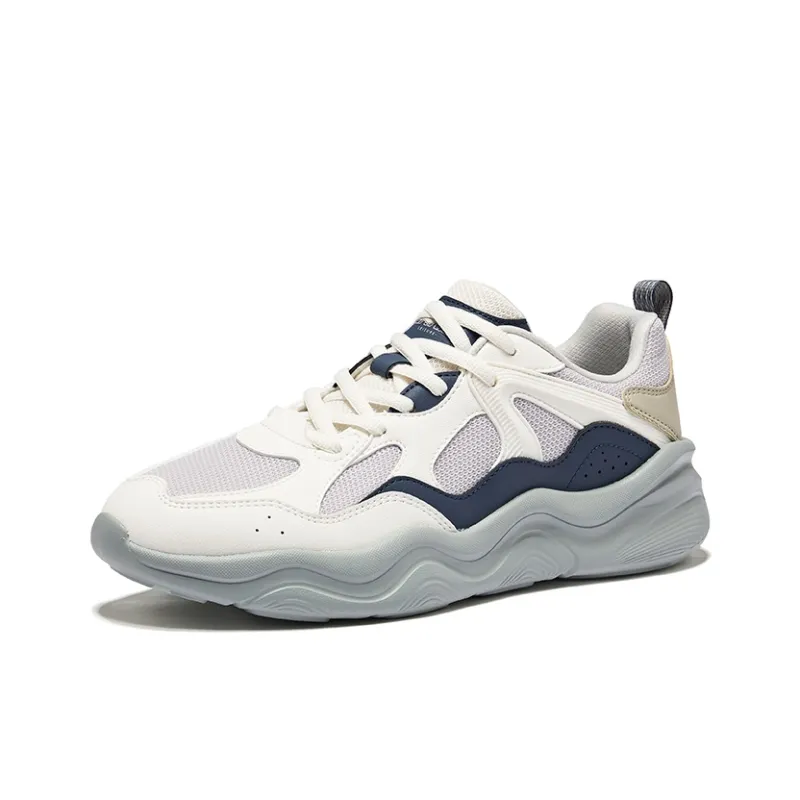 Erke Abrasion Resistant Breathable Low Top Casual Shoes Men's Mist Gray Microcrystal White-2