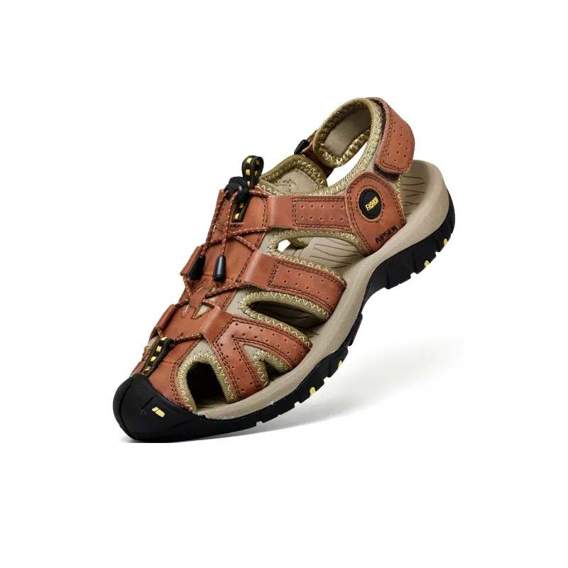 AIPSEN Beach Sandals Men's Brown-2
