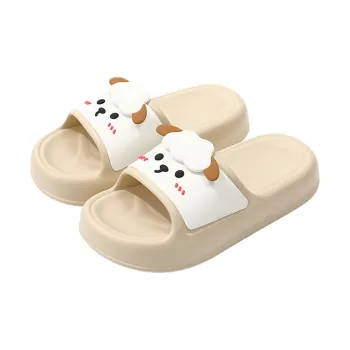 LUNNIFEIYA Cute Lamb Sandals For Women's Indoor Home Outerwear Ready Slip Resistant Couple Comfortable Eva Platform