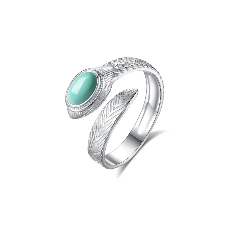 QIAOWUQIAONV Turquoise Rings Women's-0