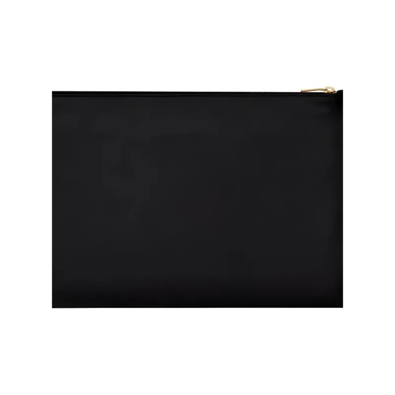SAINT LAURENT Smooth Finish Calfskin Zip Closure Clutch Extra Large Men's Black-3