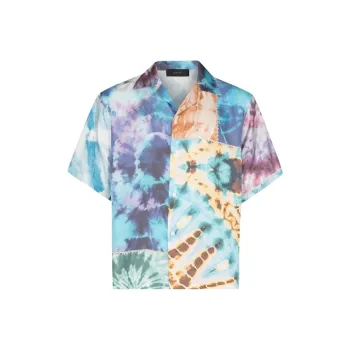 AMIRI Tie Dye Patchwork Silk Shirt