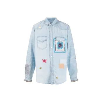 AMIRI Crochet And Patch Denim Shirt