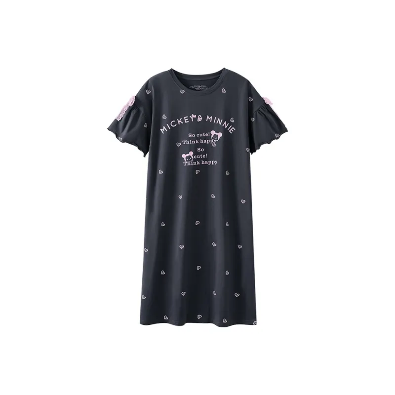 JINGYUN x Disney Nightgown Women's Black Blue-0