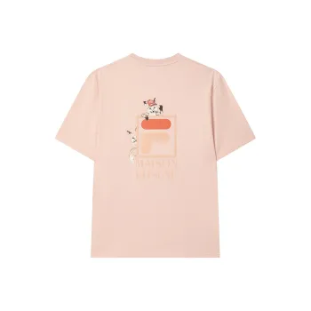 FILA x Maison Kitsune Little Fox T Shirt Unisex Rose Deep Pink