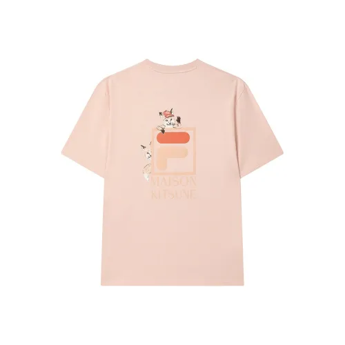 FILA x Maison Kitsune Little Fox T Shirt Unisex Rose Deep Pink