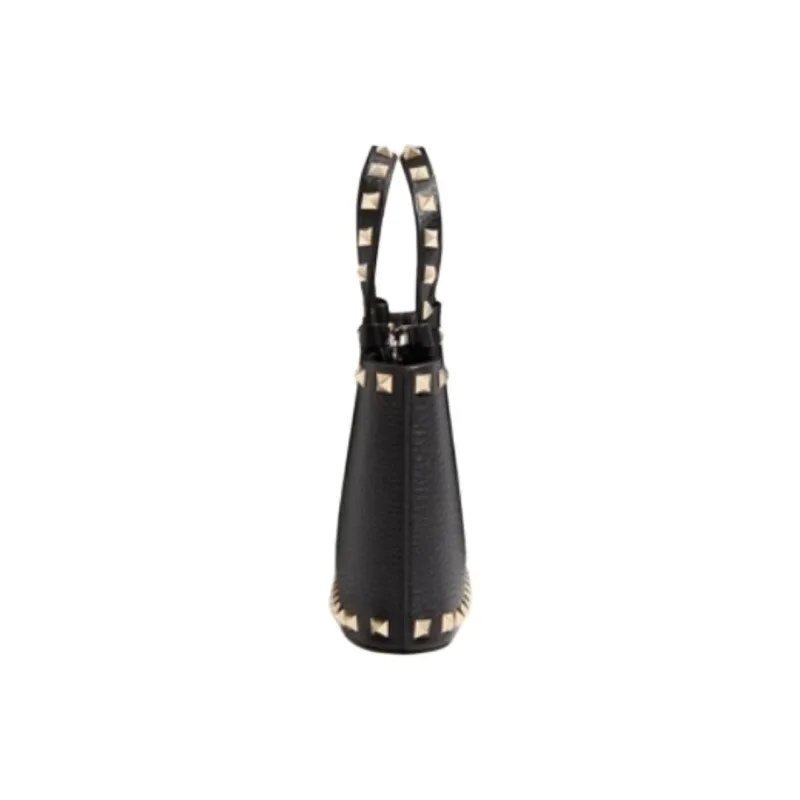 Valentino ROCKSTUD Cow Leather Handbag Mini Women's Black-2