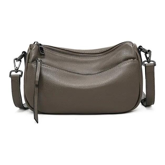 Old Man's Head Top Grain Cow Leather Shoulder Bag Women's Multicolor-3
