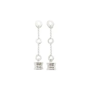 BVLGARI 18K White Gold Earrings Women's Silver