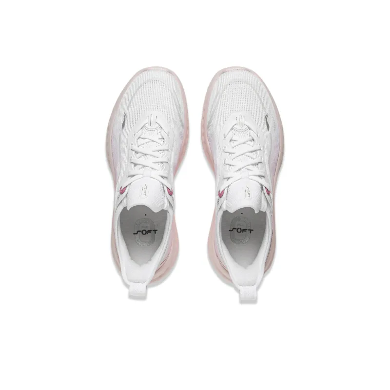 LiNing Cushioning Breathable Wear Resistant Low Top Casual Shoes Women's White Pink-3