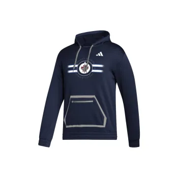 Adidas Jets Team Issue Pullover Hoodie Sweatshirt Men's Marine Blue