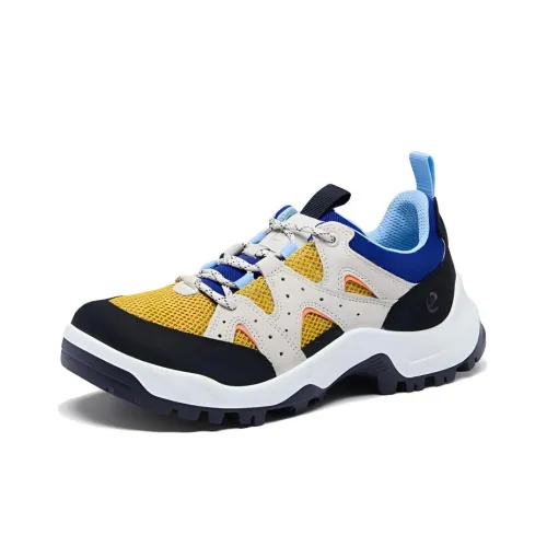 Ecco Off-road Series Slip-Resistant Low-Top Trekking Shoes Men's Beige Yellow Black